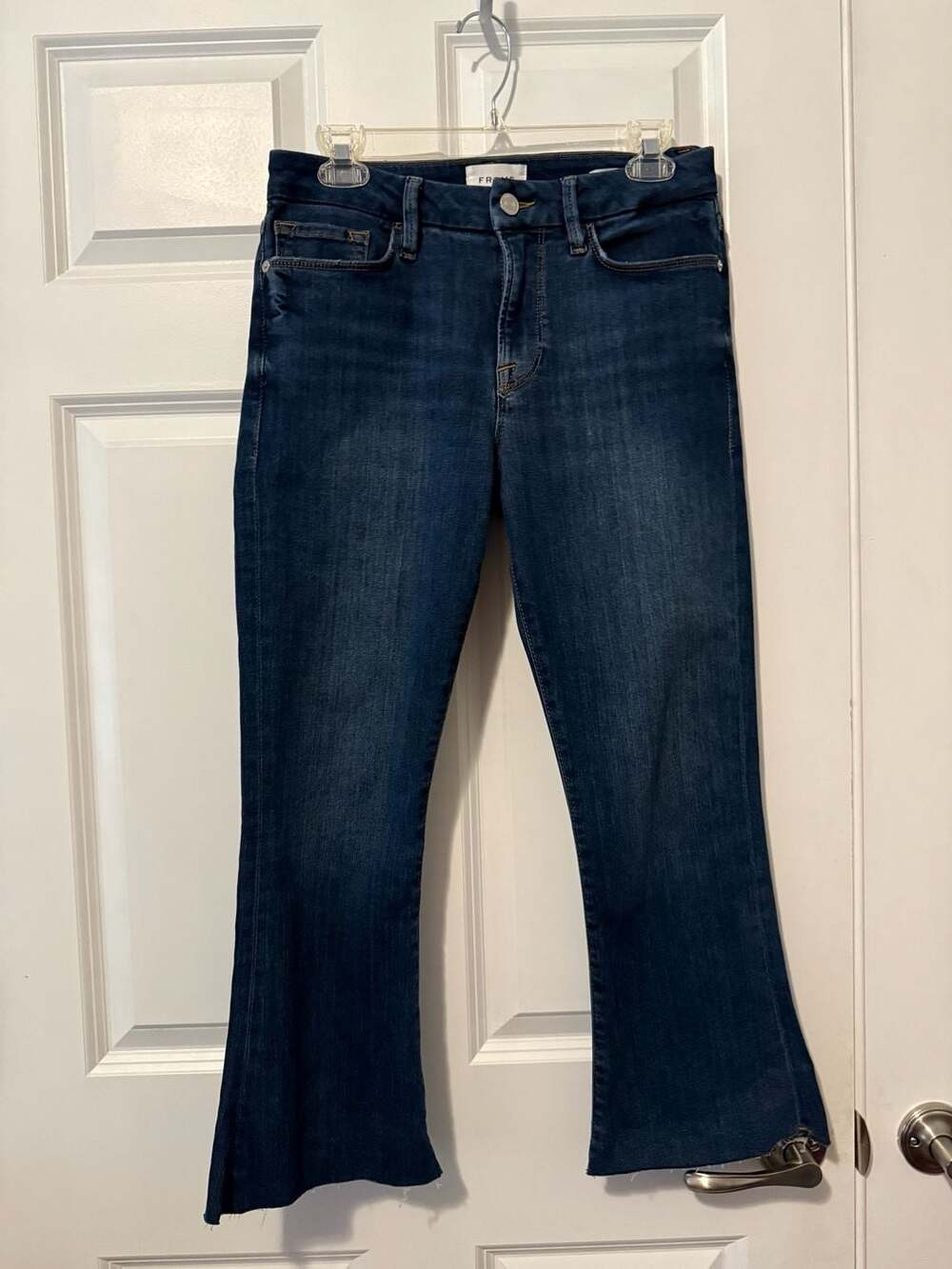 FRAME Le Crop Mini Boot Jeans Size 28 Dark Wash Cropped Flare Denim